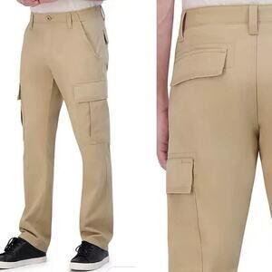 Iron Co Clothing Men's Patriot Cargo Pant Stretch Fabric, Durable, Khaki, 34x30”